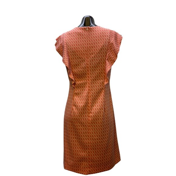 NWT Tyler Boe Ellie Dress Coral Links Ruffle Sleeve M - Picture 2 of 5